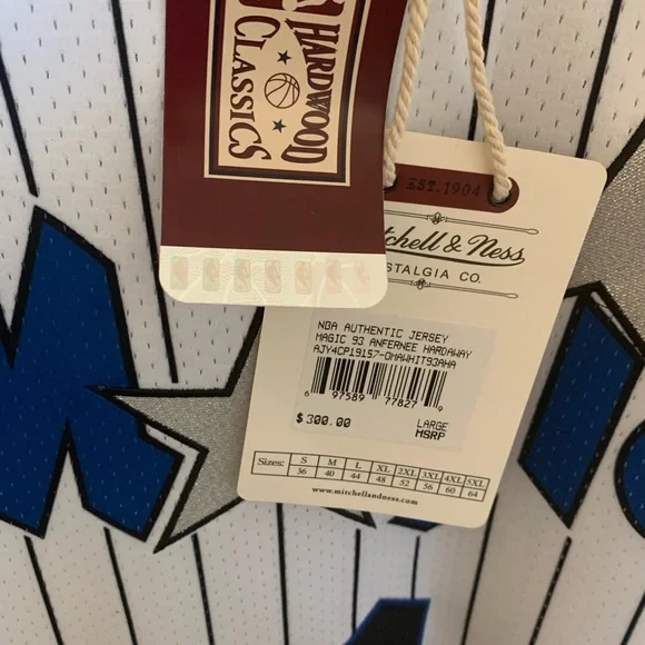 Mitchell & Ness Orlando Magic White and Blue Authentic Jersey size L/44